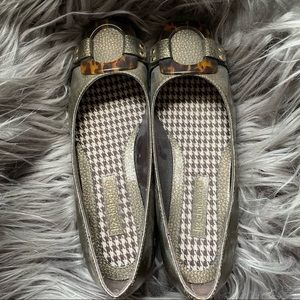 Liz Claiborne Green Brown Cheetah Snakeskin Flats Size 5.5 M